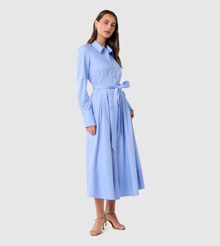 forever new  KALEY Long Sleeves Midi Shirt Dress for Women | Best Price UAE